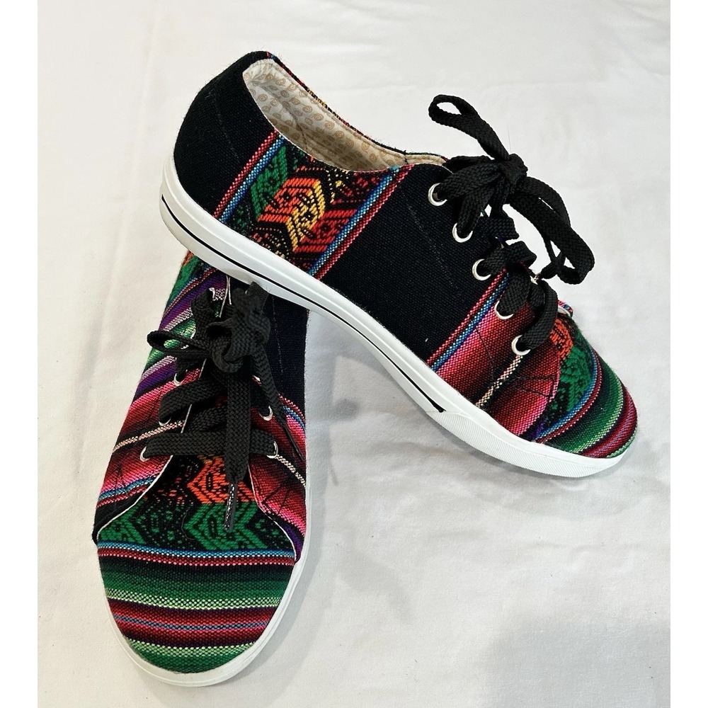 Inkkas Women Pride Aztec Sneakers Shoes Woven Multicolor 7 Fun‎ Colorful Comfort